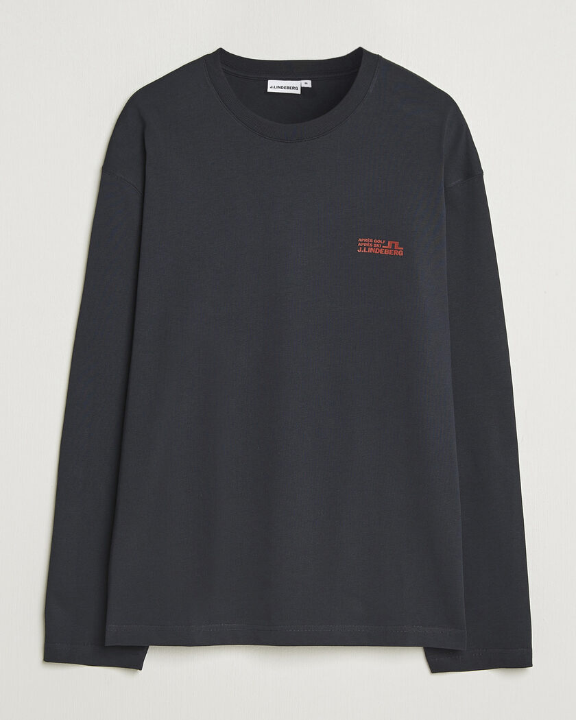 Stone Island Long Sleeve Garment Dyed Cotton Jersey T-Shirt Black