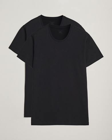 Falke 2-Pack Cotton Crew Neck T-Shirt Black – Black