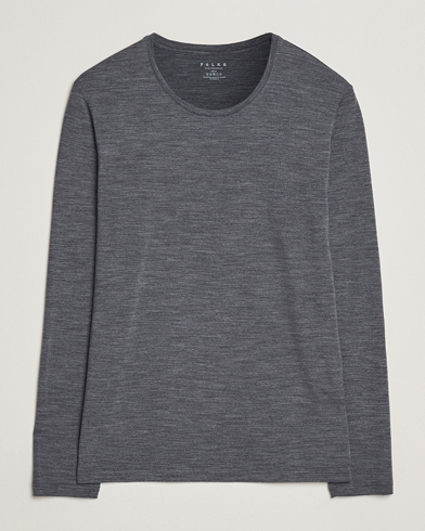 Falke Clima Wool Wool Long Sleeve T-Shirt Dark Grey Heather – Grey