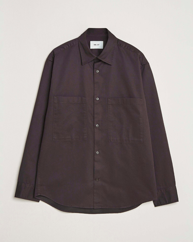 NN07 Freddy Tencel Workwear Shirt Dusky Port – Brown