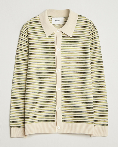 NN07 Jackie Structured Knitted Cardigan Ivory Multi – Multi-colour