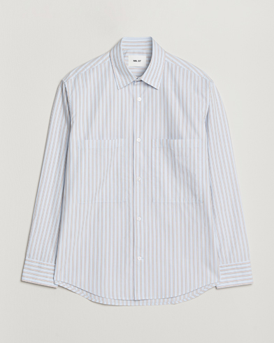 NN07 Freddy Striped Poplin Shirt Multi – Blue