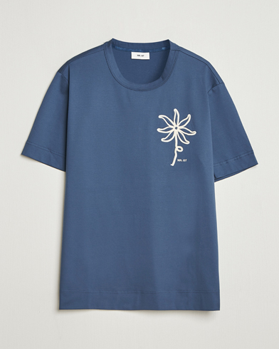 NN07 Pedro Embroidered T-Shirt Denim Blue – Blue