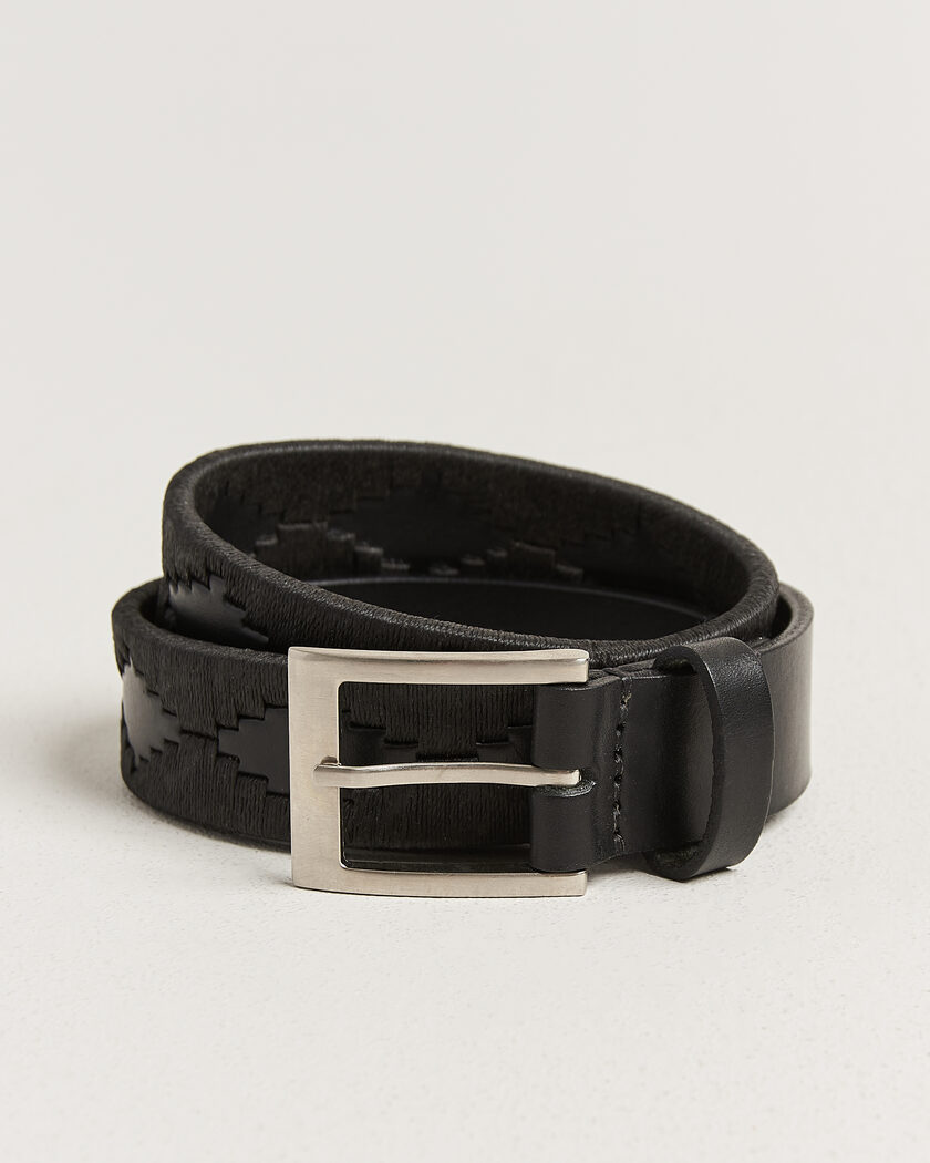 Pampeano Bordado Hand Stitched Classic Leather Belt 3,5cm Black – Black