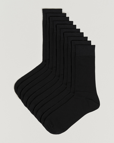 Care with Carl 10-Pack Solid Cotton Socks BLACK