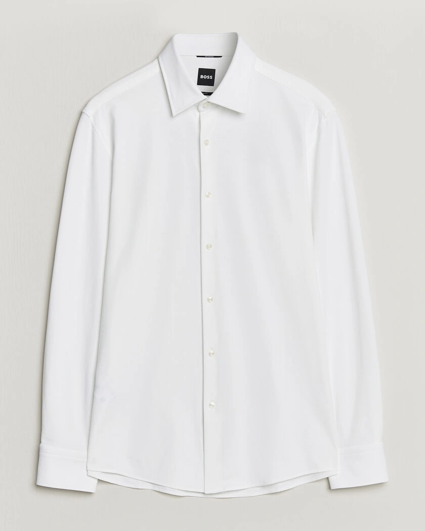 BOSS BLACK Hank Structured Jersey Shirt White – White