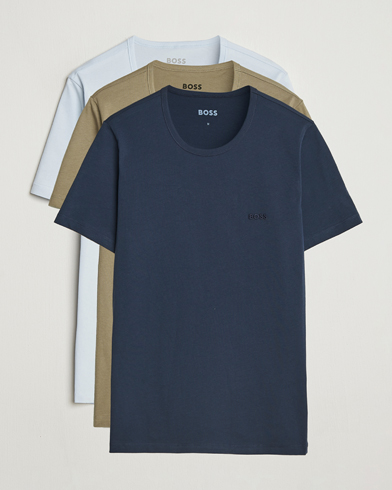 BOSS BLACK 3-Pack Crew Neck T-Shirt Green/Blue/Navy – Multi-colour