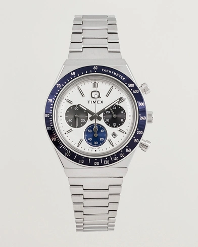 Timex Q Chronograph Tonal Sub Dials 40mm White Dial – Silver