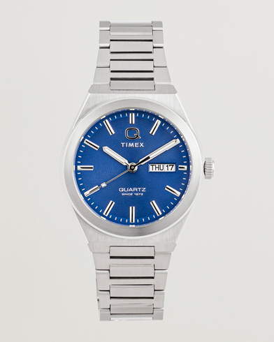 Timex Q Continental Day/Date 38mm Blue Dial – Silver