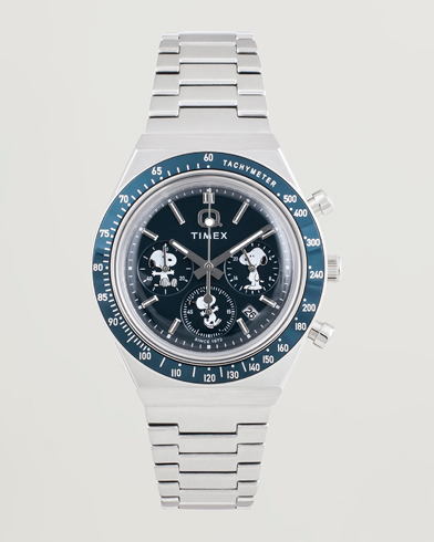 Timex X Peanuts Q Chronograph Snoopy 40mm Blue Dial – Silver