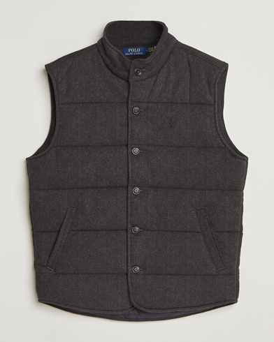 Polo Ralph Lauren Knitted Herringbone Vest Dark Charcoal Heather – Grey