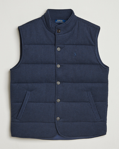 Polo Ralph Lauren Knitted Dogtooth Vest Winter Navy Heather – Blue