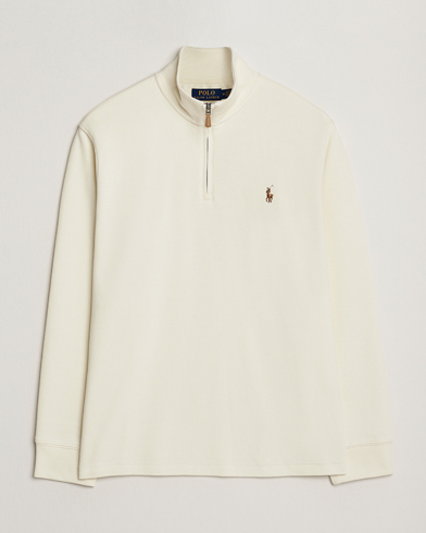 Polo Ralph Lauren Double Knitted Half Zip Parchment Cream – White