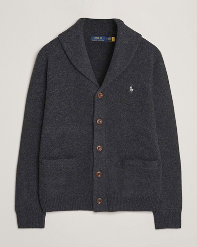Polo Ralph Lauren Wool/Cashmere Shawl Collar Cardigan Granite Heather – Grey