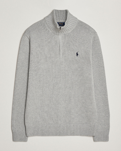 Polo Ralph Lauren Cotton Pullover Half Zip Andover Heather – Grey