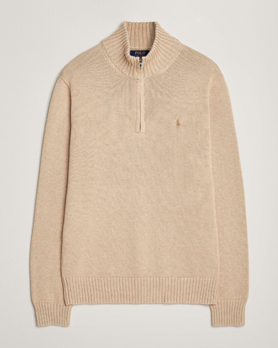 Polo Ralph Lauren Cotton Pullover Half Zip Dune Melange – Beige