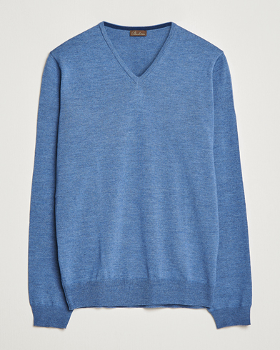JIL SANDER Vネック サマーウールニット 44 ネイビー Jil Sander Contrast Trim V-Neck Sweater Navy at CareOfCarl.com