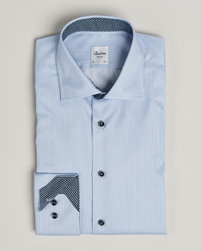 Stenströms Regular Fit Contrast Cotton Shirt White/Blue – Blue