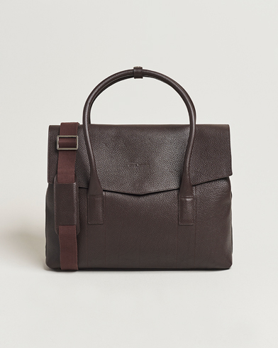 Oscar Jacobson Overnight Leather Bag Dark Mud Brown – Brown