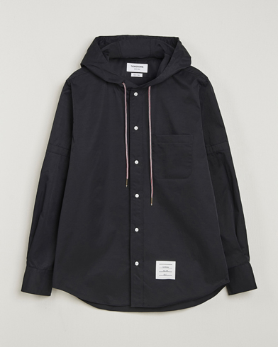 Thom Browne Long Sleeve Hooded Overshirt Black – Black