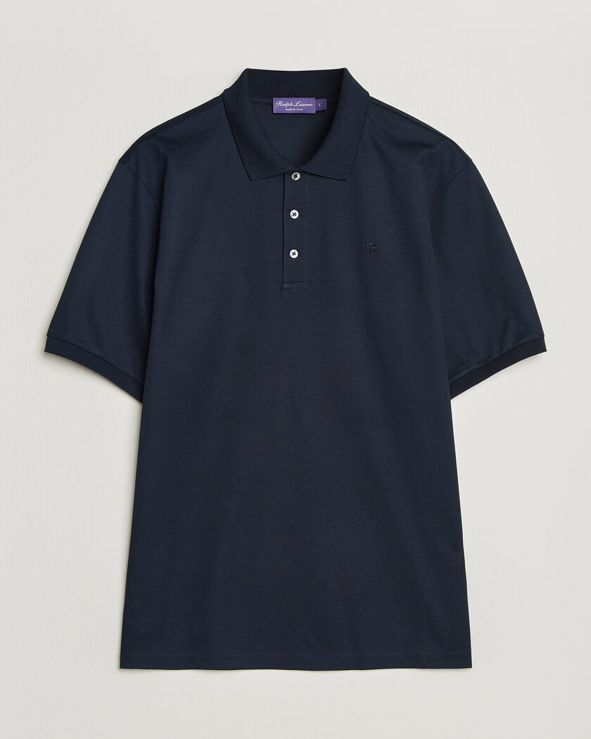Moncler Contrast Rib Polo Navy at CareOfCarl.com