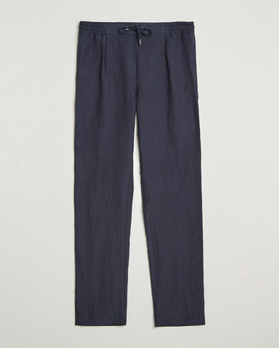 Auralee Wool/Linen Ox Drawstring Pants Black at CareOfCarl.com