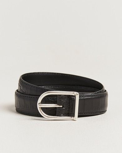 Anderson's Embossed 2,5cm Lether Belt Black – Black