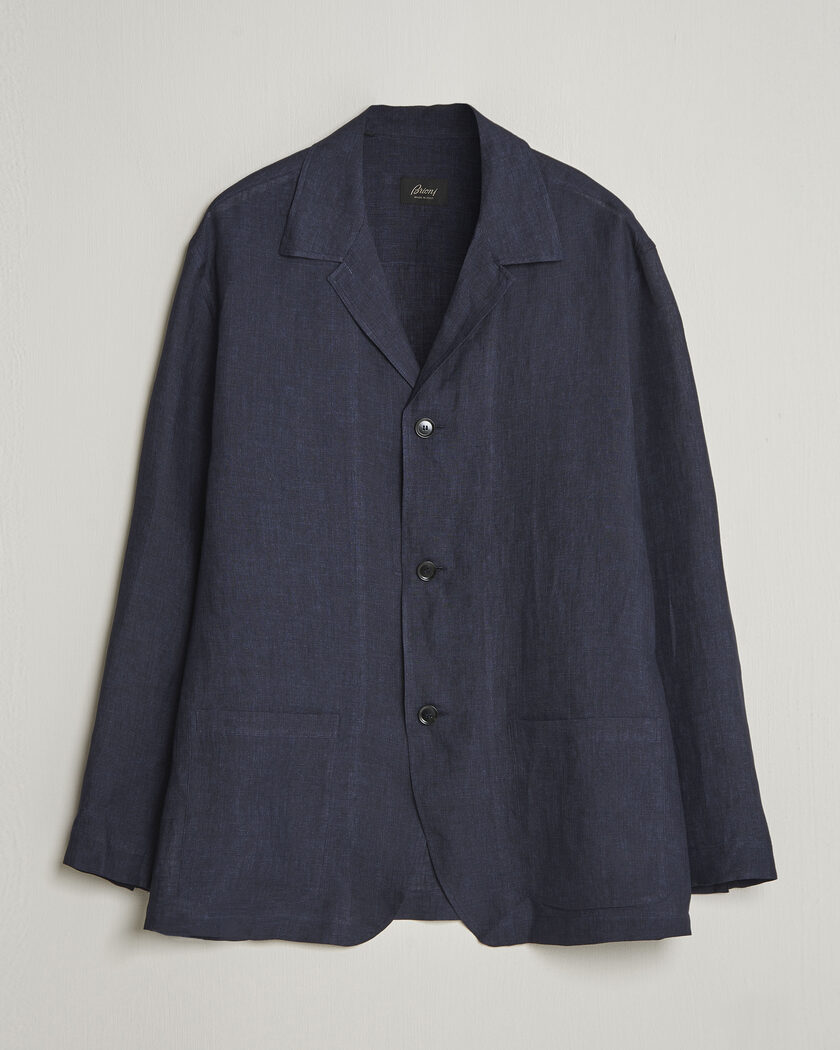 Brioni Linen Shirt Blazer Navy – Blue