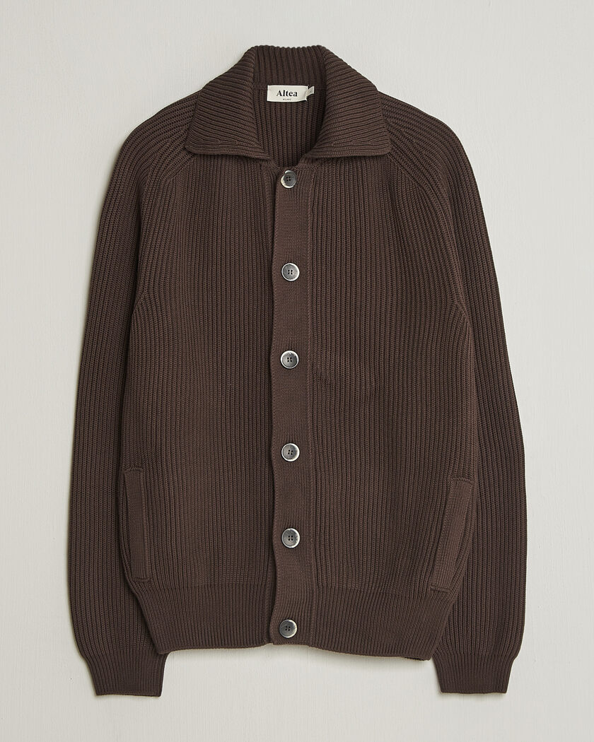 Auralee Shetland Wool/Cashmere Cardigan Black at CareOfCarl.com