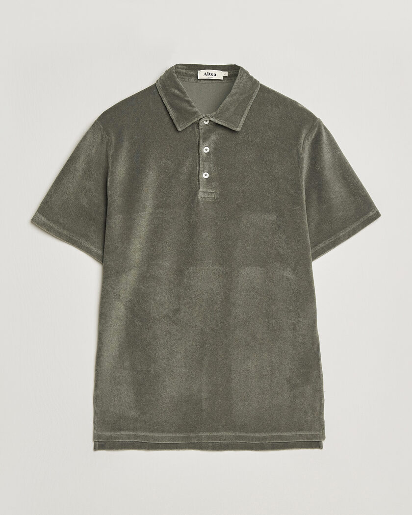 Altea Terry Cotton Polo Olive – Green