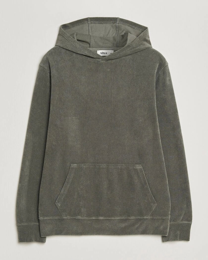 Altea Terry Cotton Hoodie Olive – Green