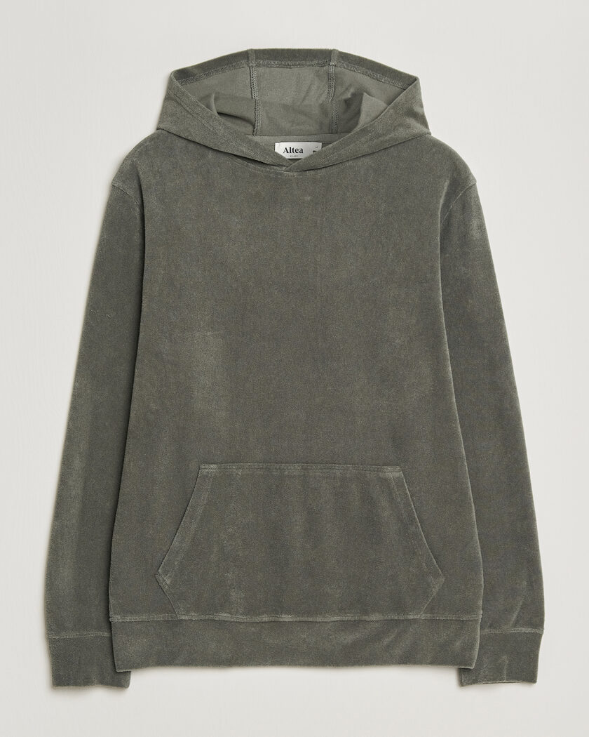 Altea Terry Cotton Hoodie Olive – Green