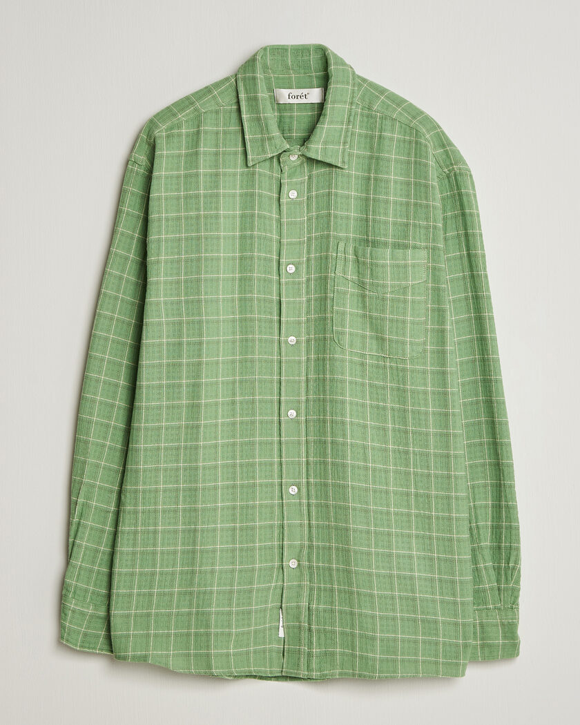 Forét Scout Relaxed Fit Loose Weave Shirt Vibrant Moss – Green
