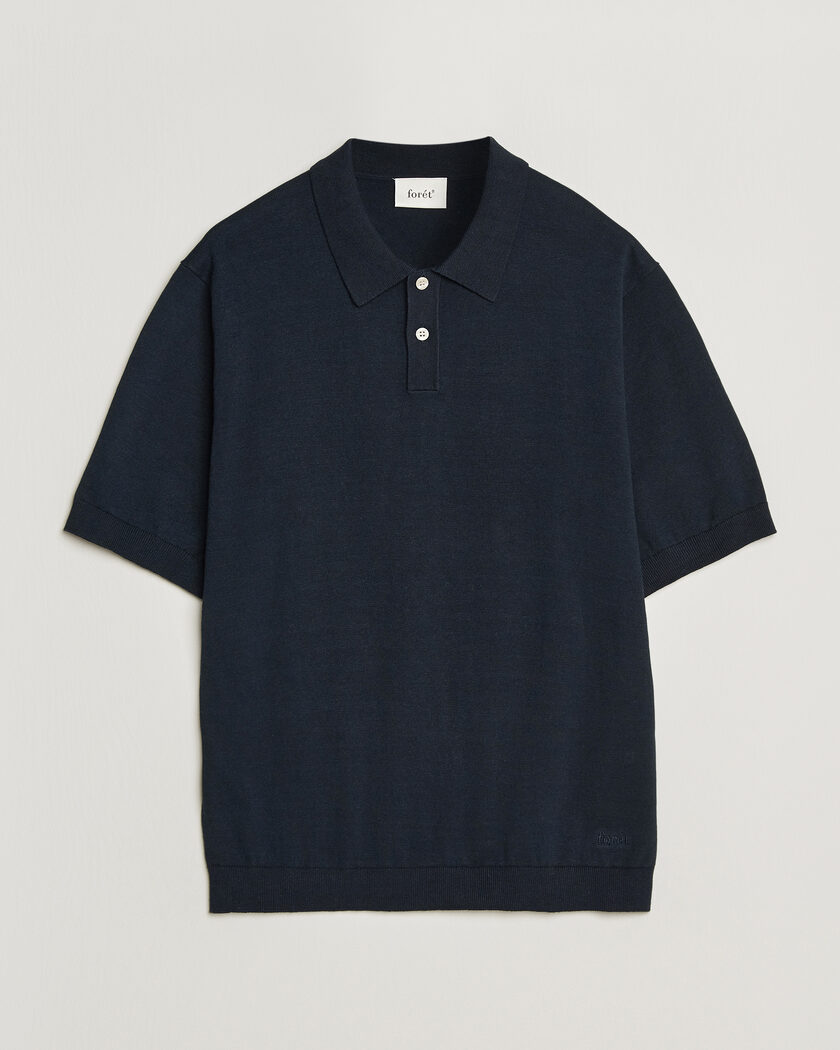 Forét Sea Cotton/Linen Polo Navy – Blue