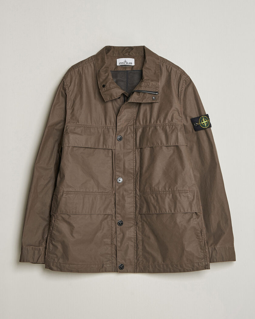 Stone Island Waxed Pigment Cotton Tela Field Jacket Umber – Brown