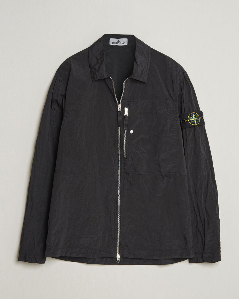 Stone Island Nylon Metal Zip Overshirt Black – Black
