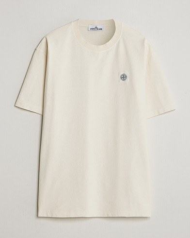 Stone Island Garment Dyed Cotton Jersey T-Shirt White at