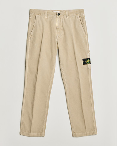 Stone Island Organic Panama Cotton Trousers Desert – Beige