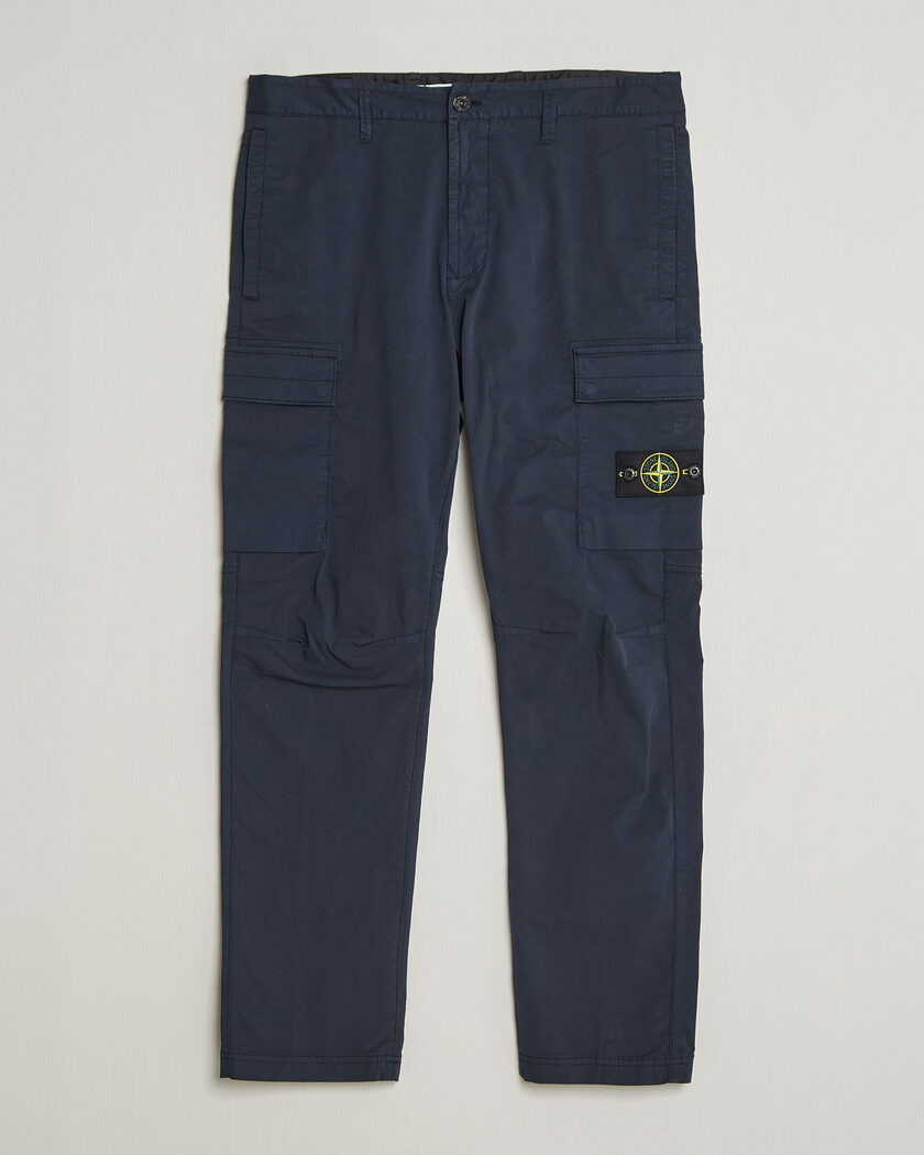Stone Island Stretch Cotton Twill Cargo Trousers Navy – Blue