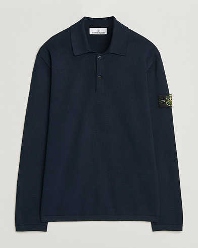 Auralee Wool Knit Polo Navy at CareOfCarl.com