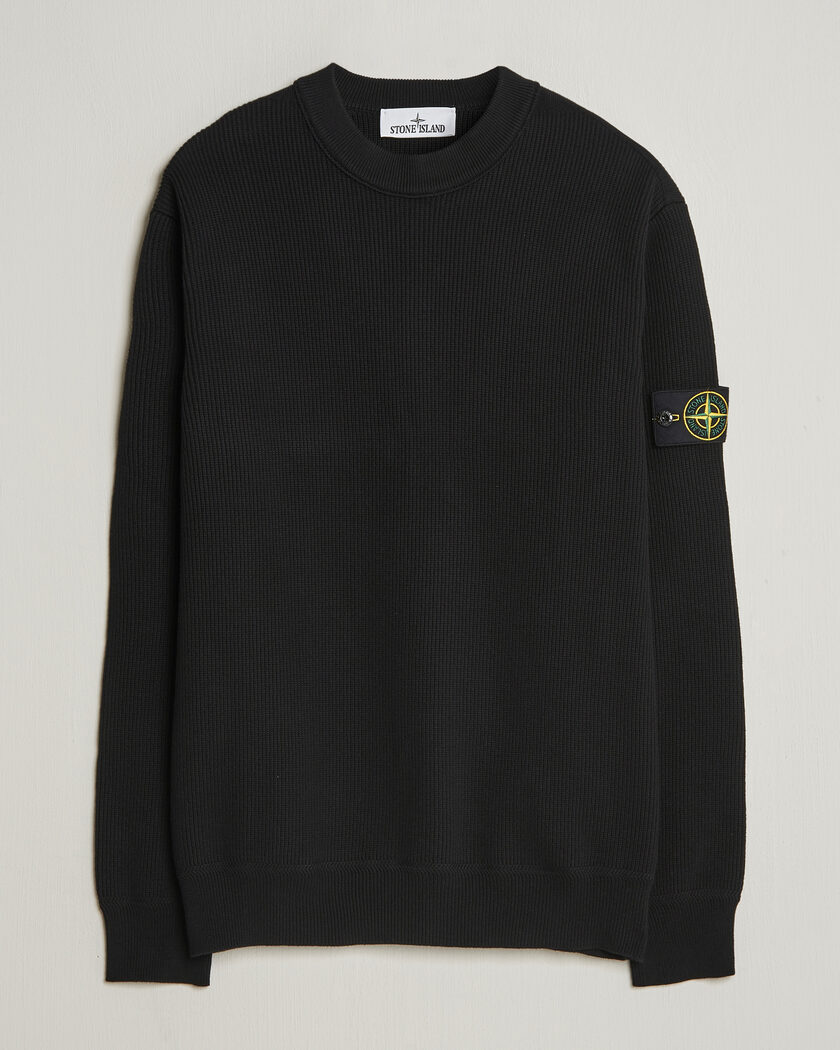 Stone Island Knitted Lambswool V-Neck Black at CareOfCarl.com