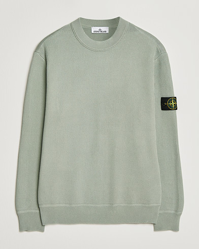 Stone Island Ribbed Soft Organic Cotton Crewneck Sage – Green