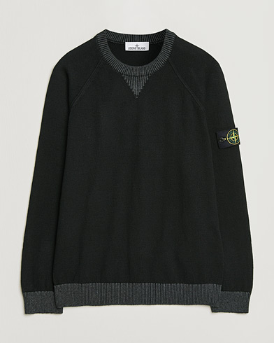 STONE  ブラック Vネックニット Stone Island Knitted Lambswool V-Neck Black at CareOfCarl.com
