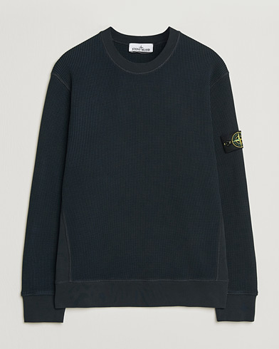 Stone Island Organic Cotton Waffle Fleece Sweatshirt Navy – Blue