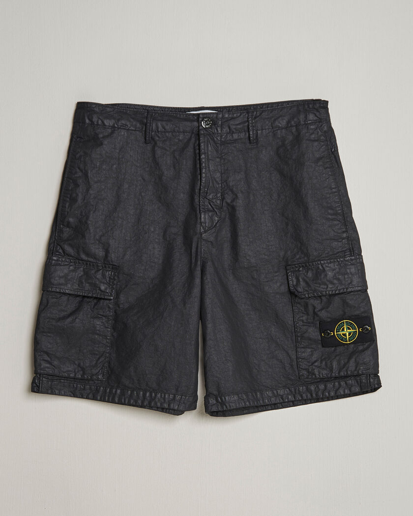 Stone Island Nylon Metal Drawstring Cargo Shorts Military Green at
