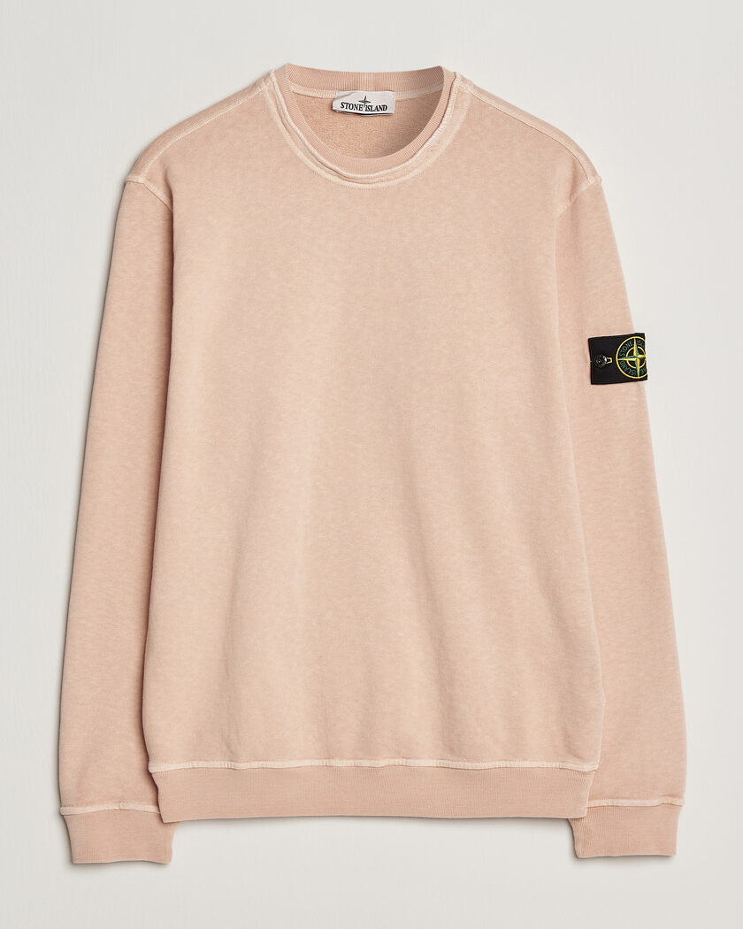 Stone Island Old Dyed Cotton Sweatshirt Plaster Pink – Pink