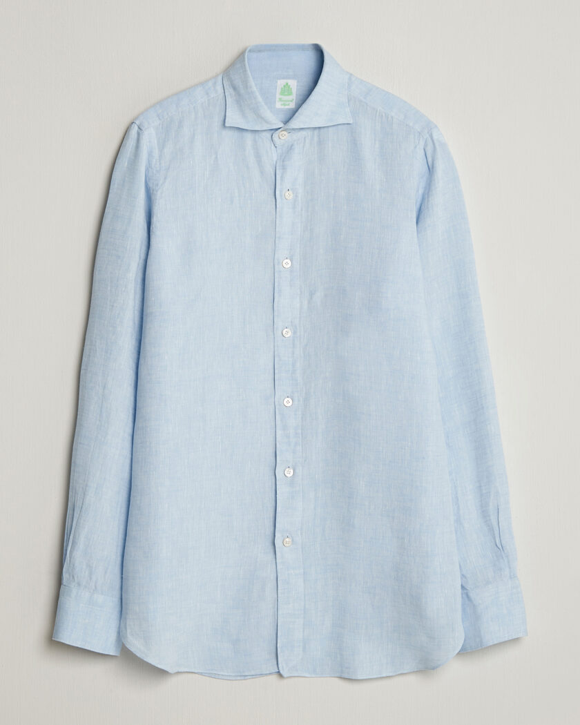 Finamore Napoli Gaeta Linen Shirt Light Blue – Blue