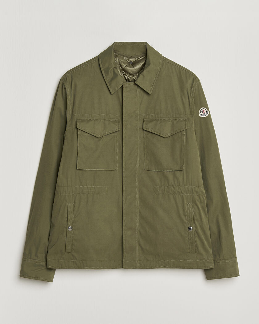 Stone Island Raso Gommato 3L Cotton Hooded Field Jacket Military