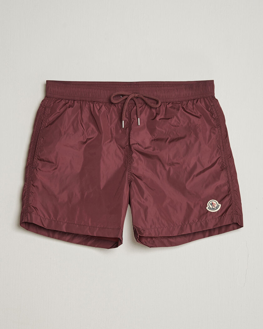 Moncler Nylon Swim Shorts Burgundy – Red