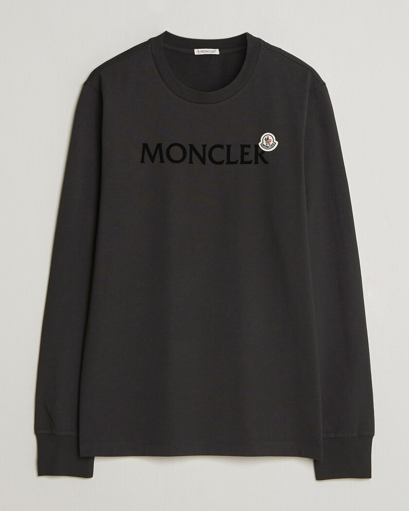Moncler Archive Logo Long Sleeve T-Shirt Black at CareOfCarl.com